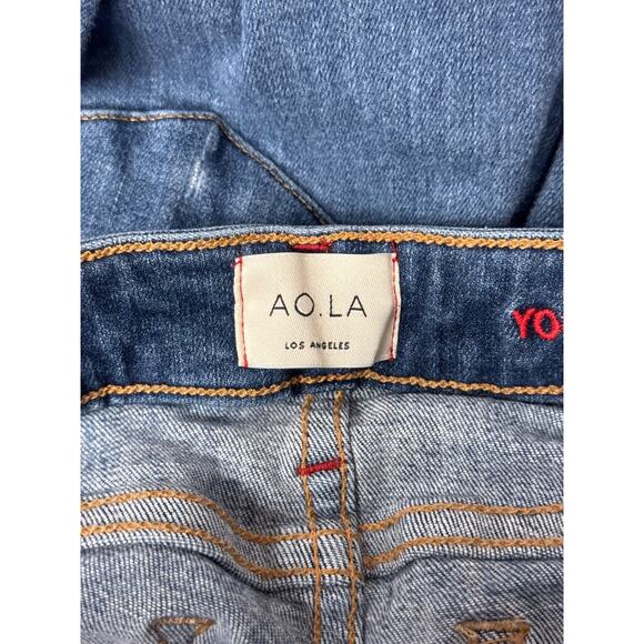 Alice Olivia Jeans 27 Womens Beautiful Low Rise Bell Flare Ripped Denim Raw Hem - Picture 6 of 8